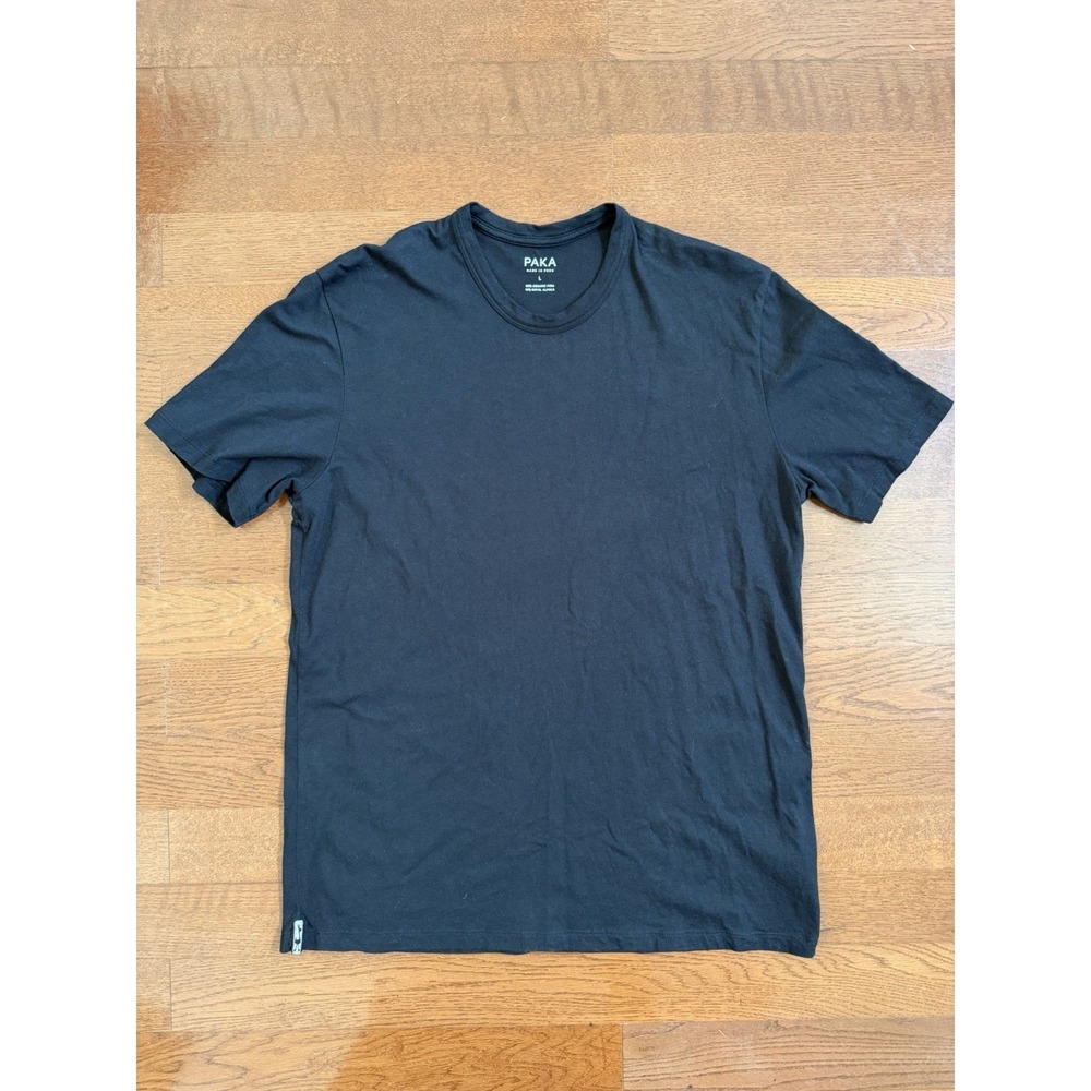 PAKA Essentials Tee Shirt Mens Large Black Short Sleeve Alpaca Blend Casual